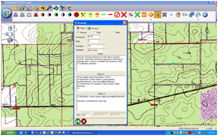 Screenshot of ArcPad window