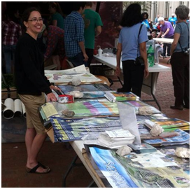 FGS� Traci Billingsley greets local teachers and students with a smile at the Capitol�s recent Earth Day celebration.