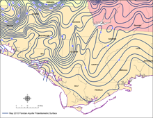 Potentiometric surface map
