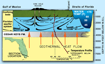 Cross section in southern Florida.